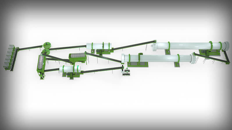 Cấu hình hệ thống dây chuyền sản xuất phân bón hữu cơ phân bón gà:
